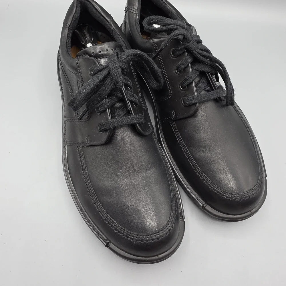 Ecco Shoes Mens 42 Black Leather Oxford Casual Business Comfort Lace Up